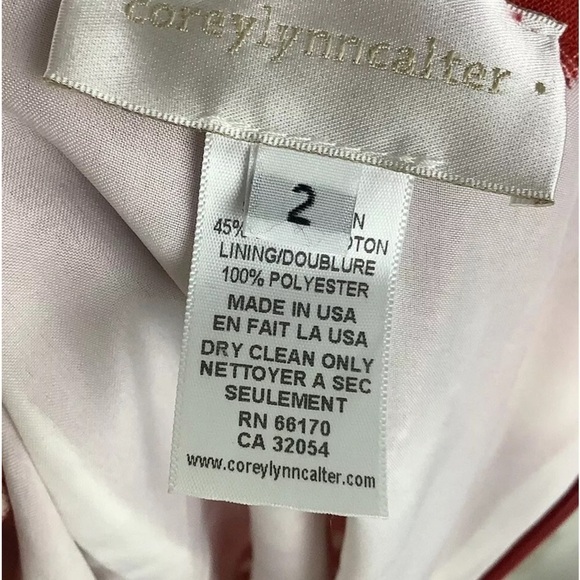 Corey Lynn Calter Sz 2 Cotton Linen Graphic Print Pencil Skirt Red White - Picture 6 of 7